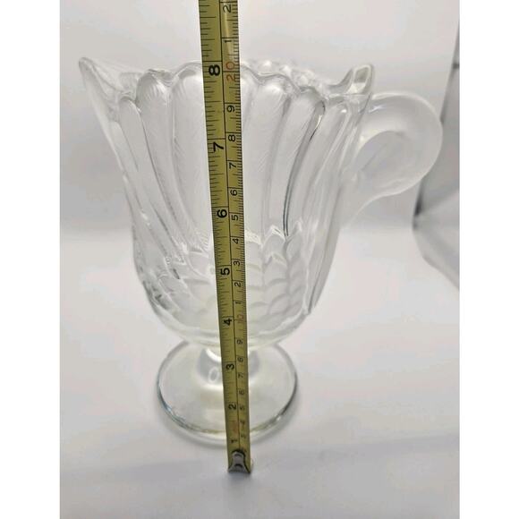Vtg Mikasa Walther Crystal SWAN Pitcher Clear Frosted Feathers Made in Germany - Picture 11 of 11